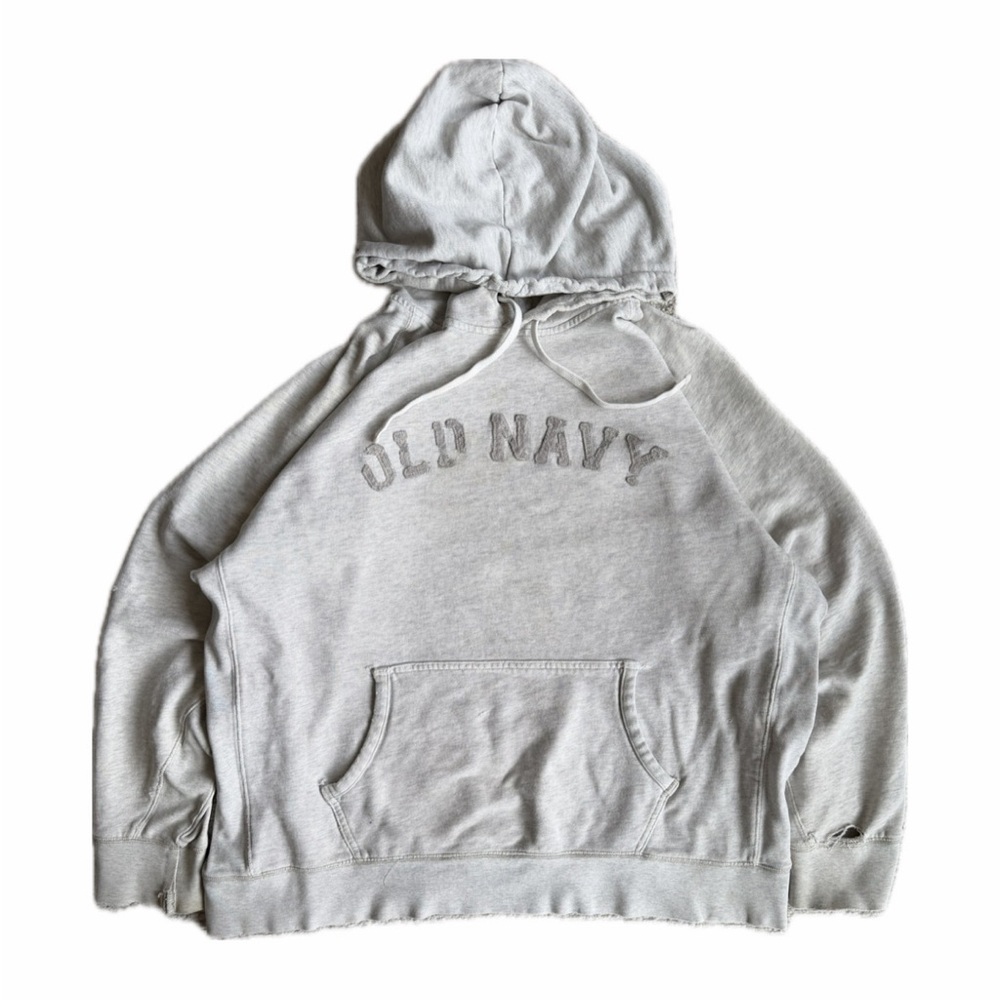 Vintage Y2K Old Navy Spell-out Gray Hoodie — Size XXL